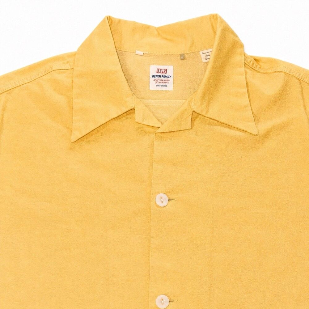 Levis LVC Denim Family Camp Shirt Mens Large Cornsilk Yellow Sanforized - Picture 2 of 7